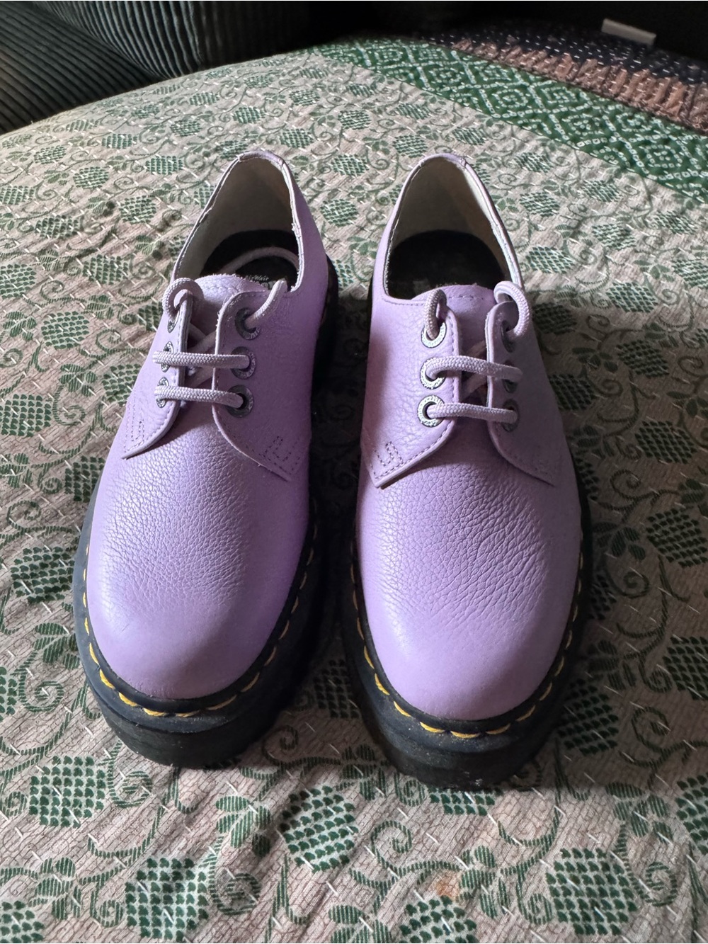 Dr. Martens Pastel Lavender Leather Lace-Up Shoes